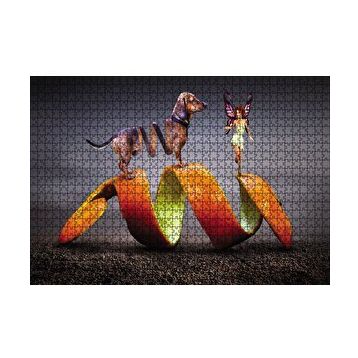 Cakapuzzle Köpek Sarmal Melek Kadın Fantastik 120 Parça Puzzle