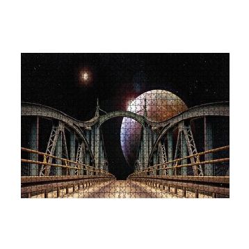 Cakapuzzle Köprü Gecede Gökyüzü Gezegen 120 Parça Ahşap Puzzle