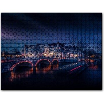 Cakapuzzle Köprü ve Kanal Üzerinde Şehir Yansımaları 255 Parça Puzzle