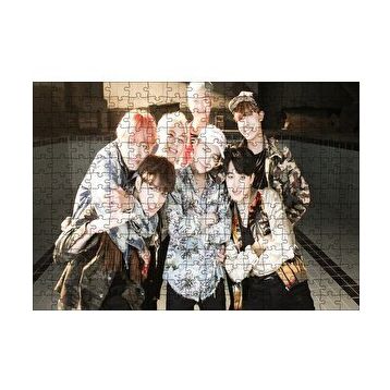 Cakapuzzle Kore Pop Grubu BTS Üyeleri 120 Parça Ahşap Puzzle