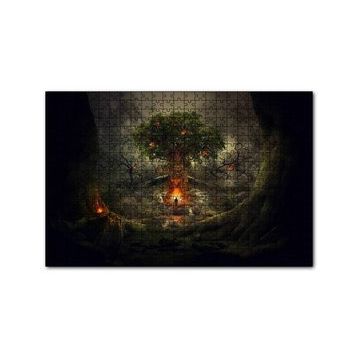 Cakapuzzle Korkunç Ağaç ve Yalnız Adam 255 Parça Puzzle