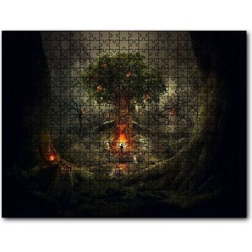 Cakapuzzle Korkunç Ağaç ve Yalnız Adam 255 Parça Puzzle