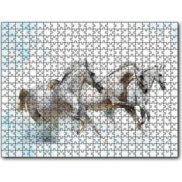 Cakapuzzle Koşan Beyaz Üç Beyaz Atlar 120 Parça Puzzle