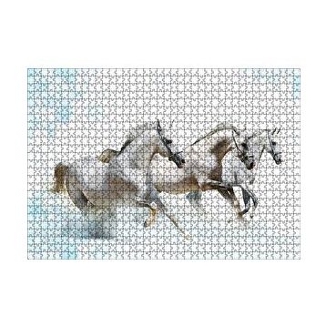 Cakapuzzle Koşan Beyaz Üç Beyaz Atlar 120 Parça Puzzle