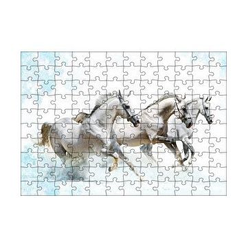 Cakapuzzle Koşan Beyaz Üç Beyaz Atlar 120 Parça Puzzle