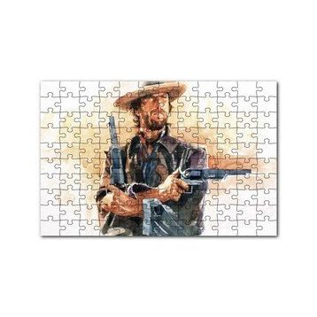Cakapuzzle Kovboy Clint Eastwood Sanat Görsel 120 Parça Ahşap Puzzle