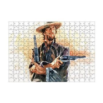Cakapuzzle Kovboy Clint Eastwood Sanat Görsel 120 Parça Ahşap Puzzle