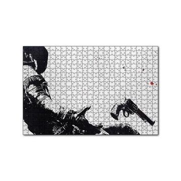 Cakapuzzle Kovboy Düşerken Yakın Detay Siyah Beyaz 255 Parça Puzzle