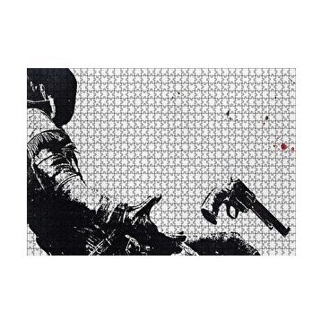 Cakapuzzle Kovboy Düşerken Yakın Detay Siyah Beyaz 255 Parça Puzzle