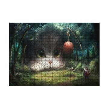 Cakapuzzle Koyu Orman ve Sevimli Dev Kedicik 120 Parça Puzzle