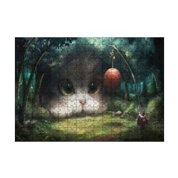 Cakapuzzle Koyu Orman ve Sevimli Dev Kedicik 120 Parça Puzzle