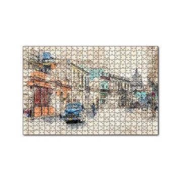 Cakapuzzle Küba Sokak Manzarası Çizim 120 Parça Puzzle