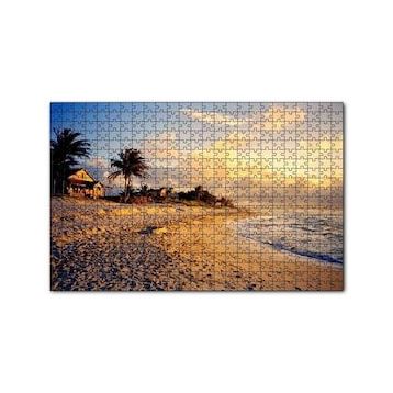Cakapuzzle Kübada Bir Kumsal ve Günbatımı 120 Parça Ahşap Puzzle