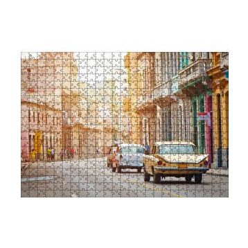Cakapuzzle Kübada Eski Binalar ve Klasik Arabalar 120 Parça Ahşap Puzzle