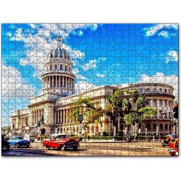Cakapuzzle Kübada Tarihi Bina ve Klasik Arabalar 120 Parça Ahşap Puzzle