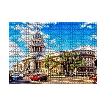 Cakapuzzle Kübada Tarihi Bina ve Klasik Arabalar 120 Parça Ahşap Puzzle