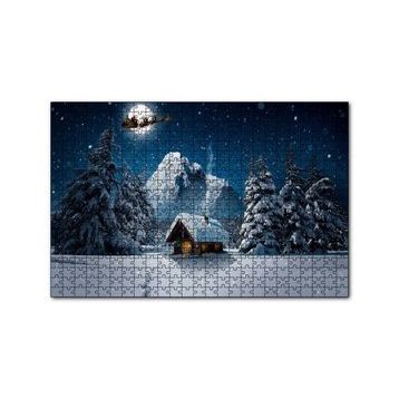 Cakapuzzle Kulübe Karlı Dağ Geyikler ve Noel Baba 255 Parça Puzzle