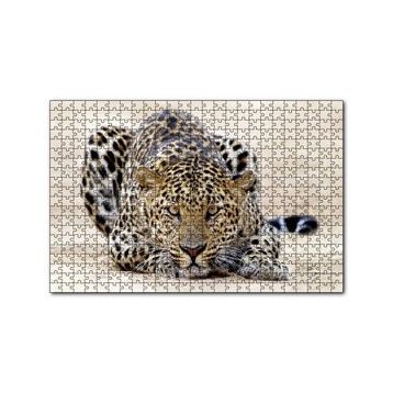 Cakapuzzle Kumların Üzerinde Pusudaki Leopar 120 Parça Ahşap Puzzle