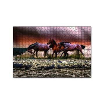 Cakapuzzle Kumsaldaki Atlar 120 Parça Ahşap Puzzle