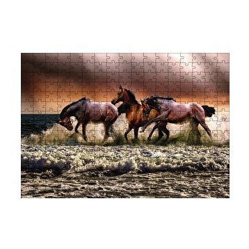 Cakapuzzle Kumsaldaki Atlar 120 Parça Ahşap Puzzle