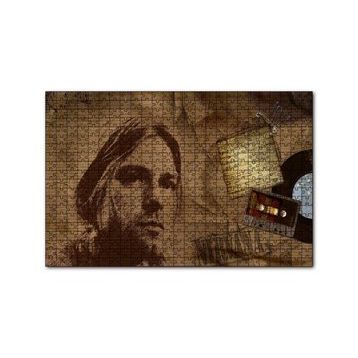 Cakapuzzle Kurt Cobain ve Şarkı Sözleri 120 Parça Ahşap Puzzle