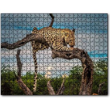 Cakapuzzle Kuru Dal Üzerinde Yalanan Leopar Görseli 255 Parça Puzzle