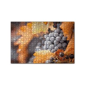 Cakapuzzle Kuru Yapraklar ve Kara Üzümler 120 Parça Ahşap Puzzle