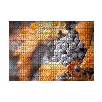 Cakapuzzle Kuru Yapraklar ve Kara Üzümler 120 Parça Ahşap Puzzle