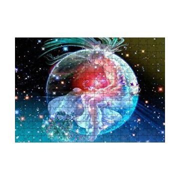 Cakapuzzle Kuşağında Oturan Kız ve Yıldızlar 120 Parça Ahşap Puzzle