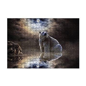 Cakapuzzle Kutup Ayısı Doğa Gece 120 Parça Puzzle