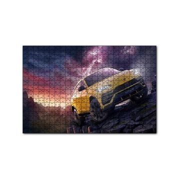 Cakapuzzle Lamborghini Urus Mor Gökler ve Şimşekler 120 Parça Ahşap Puzzle