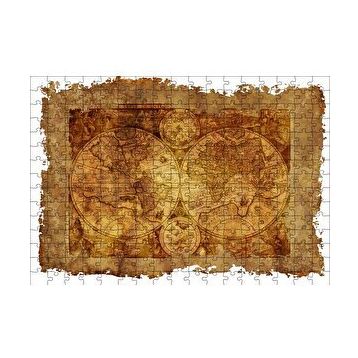 Cakapuzzle Latince Eski Dünya Haritası Yapboz MDF Puzzle