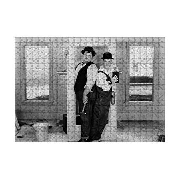 Cakapuzzle Laurel Hardy Tamirci Sahne 120 Parça Ahşap Puzzle