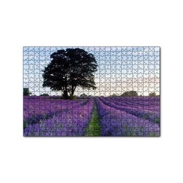 Cakapuzzle Lavanta Tarlaları ve Yalnız Ağaç 120 Parça Ahşap Puzzle