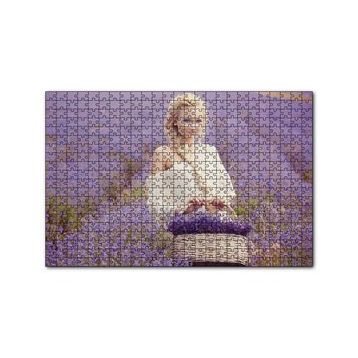 Cakapuzzle Lavanta Tarlası ve Sepetli Kız 120 Parça Ahşap Puzzle
