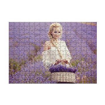 Cakapuzzle Lavanta Tarlası ve Sepetli Kız 120 Parça Ahşap Puzzle