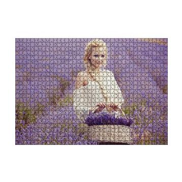 Cakapuzzle Lavanta Tarlası ve Sepetli Kız 120 Parça Ahşap Puzzle