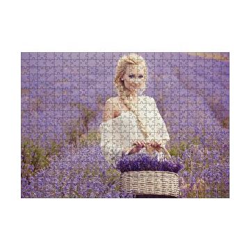 Cakapuzzle Lavanta Tarlası ve Sepetli Kız 120 Parça Ahşap Puzzle
