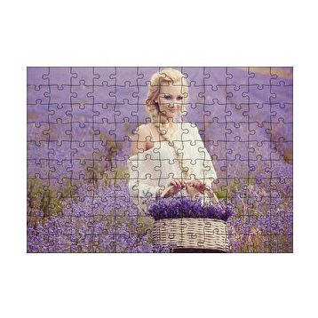 Cakapuzzle Lavanta Tarlası ve Sepetli Kız 120 Parça Ahşap Puzzle