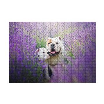 Cakapuzzle Lavantalar Arasında Bulldoglar 120 Parça Ahşap Puzzle