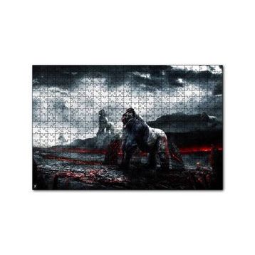 Cakapuzzle Lavlar ve Goril Savaşçılar İllüstrasyon 120 Parça Ahşap Puzzle