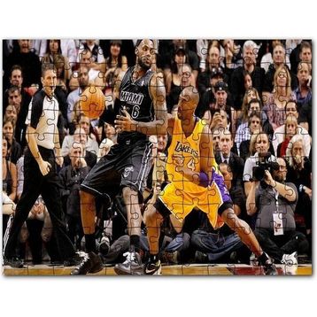 Cakapuzzle Lebron James Kobe Bryanta Karşı 120 Parça Ahşap Puzzle