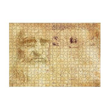 Cakapuzzle Leonardo Da Vinci ve Vitruvius Adamı 120 Parça Ahşap Puzzle