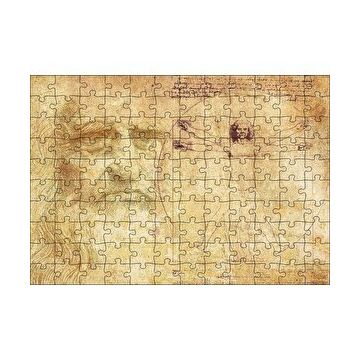 Cakapuzzle Leonardo Da Vinci ve Vitruvius Adamı 120 Parça Ahşap Puzzle