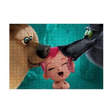 Cakapuzzle Leylekler Filmi Kurt Ayı ve Bebek 120 Parça Ahşap Puzzle