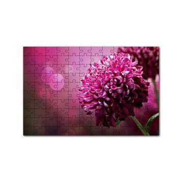 Cakapuzzle Lila Rengi Çiçek Yakın Çekim Flu Arkaplan 120 Parça Ahşap Puzzle