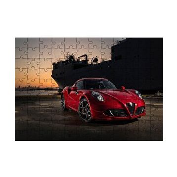Cakapuzzle Limanda Kırmızı Alfa Romeo 4C 120 Parça Ahşap Puzzle