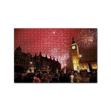Cakapuzzle Londra Big Ben Yılbaşı Havai Fişekler 120 Parça Ahşap Puzzle