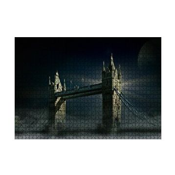 Cakapuzzle Londra Tower Bridge Gece Manzarası 120 Parça Ahşap Puzzle