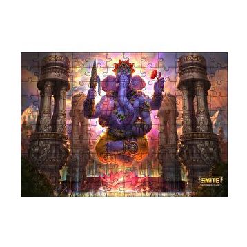 Cakapuzzle Lord Ganesha Hindu Tanrısı Mor 120 Parça Ahşap Puzzle